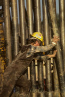 Pushing pipe on an oil rig in Texas